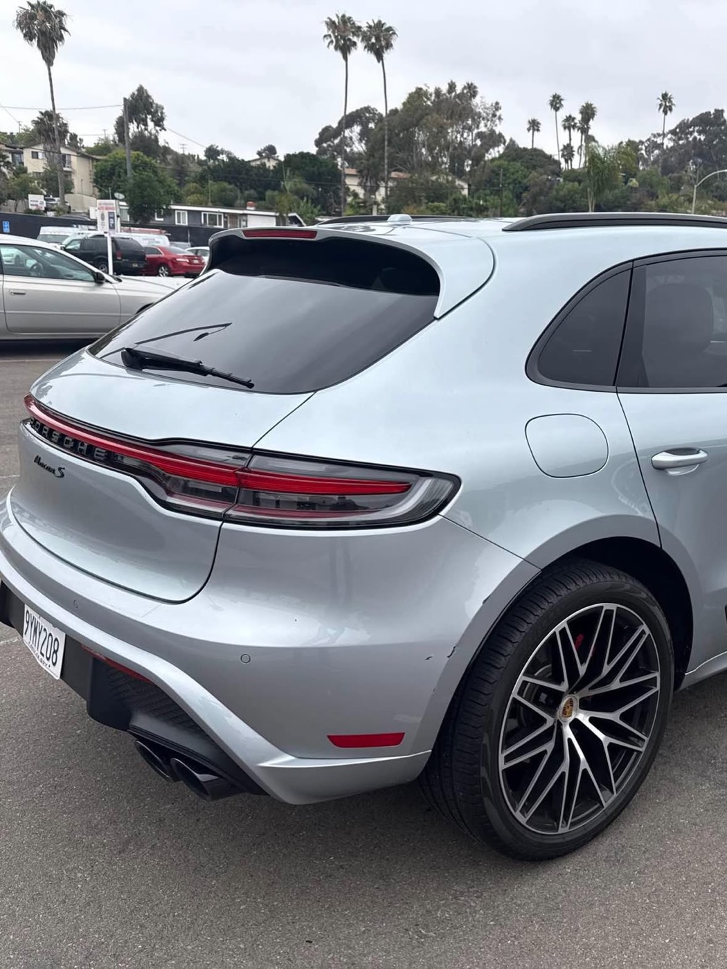 Before repair: Porsche Macan S — rear bumper
